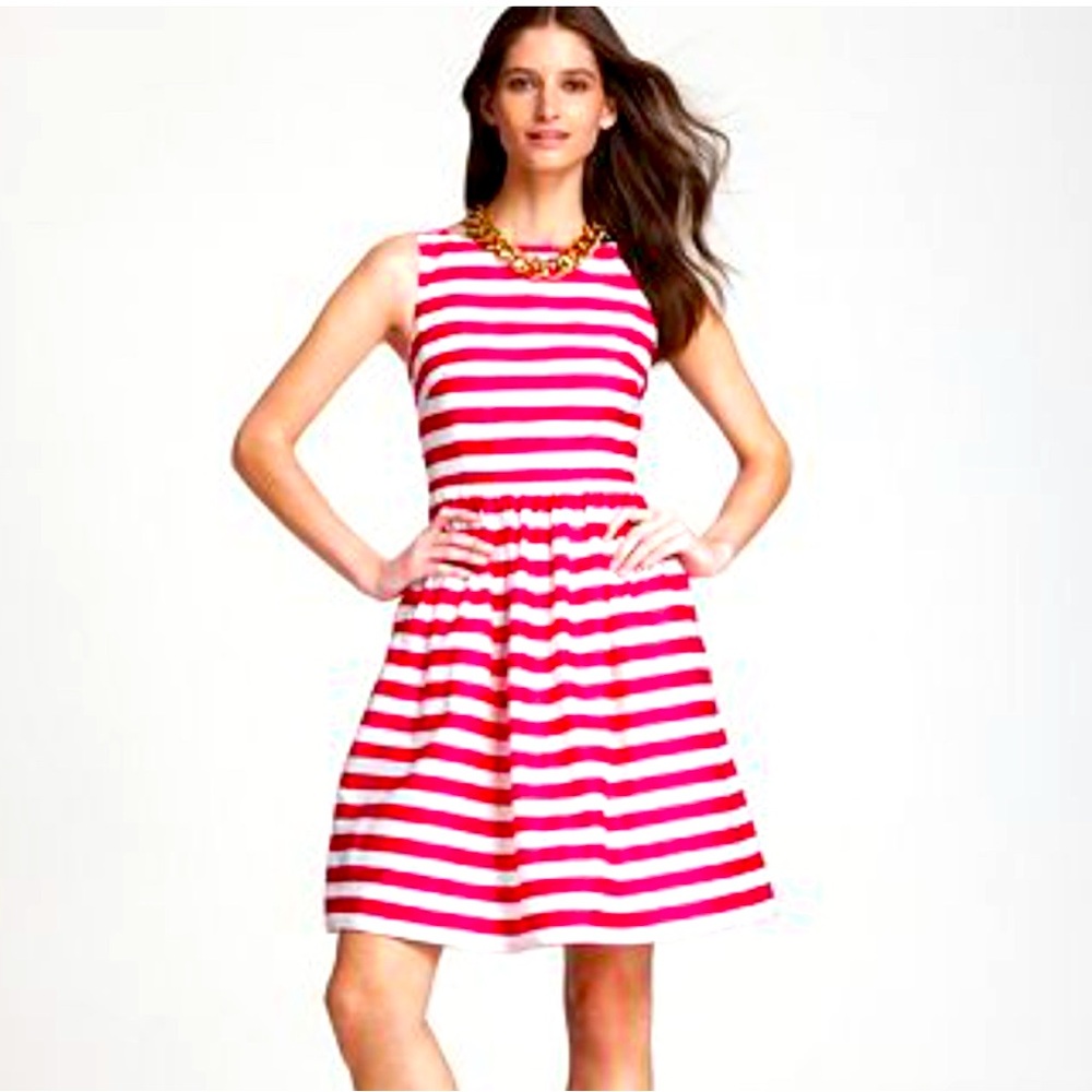 Lilly Pulitzer Azalea Pink and White Striped Eryn Dress Fit and Flare size 2